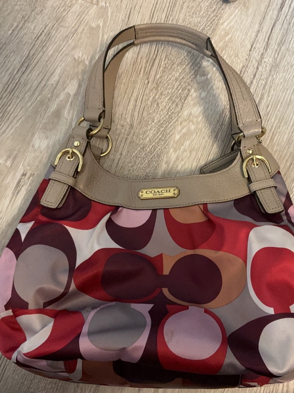 Coach Op Art Scarf Print Satchel + Matching Wallet – K1271-F22141 – Vintage